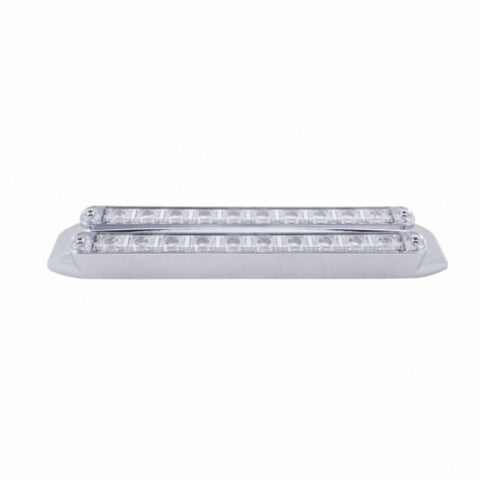Dual 10 LED 9" Light Bars - Amber & Red LED/Clear Lens