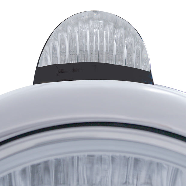 Black Guide 682-C Headlight H4 With 10 Amber LED & Dual Mode LED Signal - Clear Lens