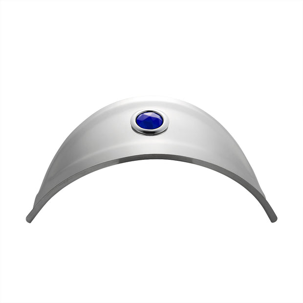Stainless Steel Visor With Blue Glass Dot For 7" Headlight