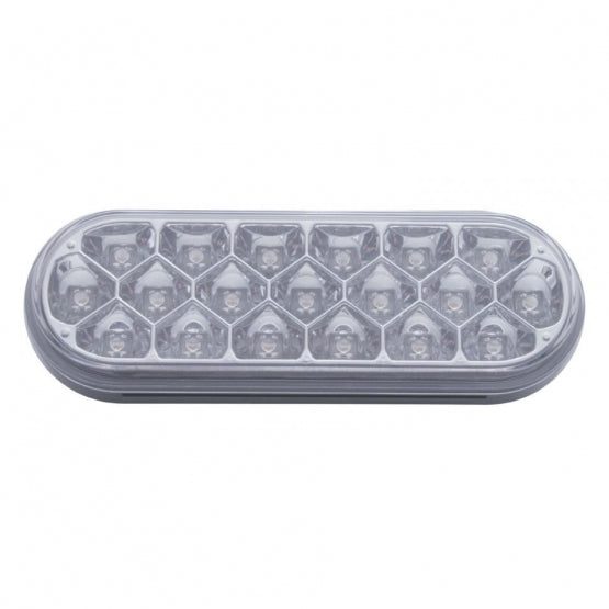 19 LED 6" Oval Reflector Light (Stop, Turn &amp; Tail) - Red LED/Clear Lens