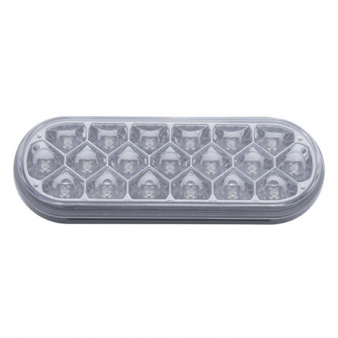 19 LED 6" Oval Reflector Light (Stop, Turn & Tail) - Red LED/Clear Lens