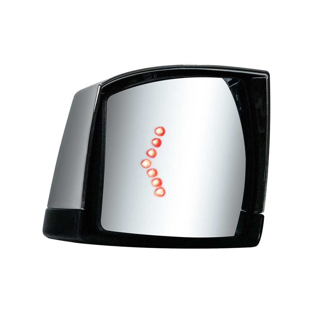 Hood Mirror Assembly W/LED Lights On Mirror Cover &amp; Glass For 2018-2024 Volvo VNL - Driver