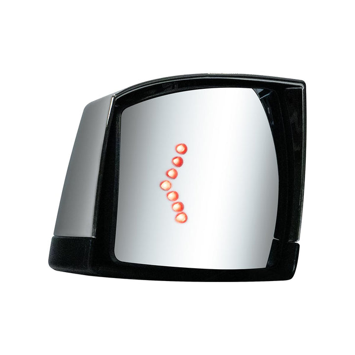 Hood Mirror Assembly W/LED Lights On Mirror Cover &amp; Glass For 2018-2024 Volvo VNL - Driver