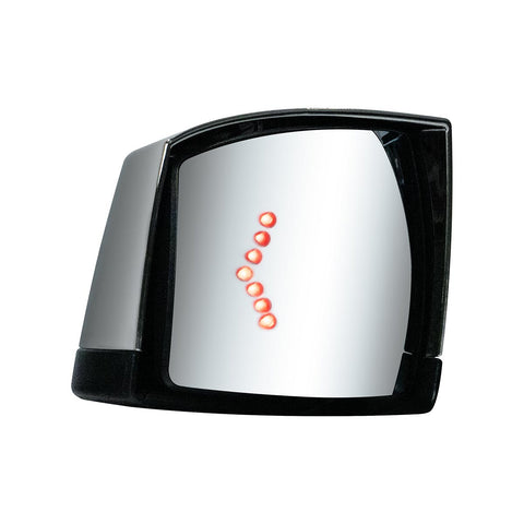 Hood Mirror Assembly W/LED Lights On Mirror Cover & Glass For 2018-2024 Volvo VNL - Driver