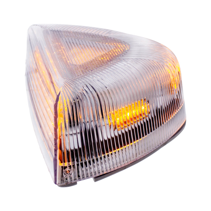 37 LED Turn Signal Light With Chrome Base For 1987-2007 Peterbilt 379/378/357- Amber LED/Clear Lens