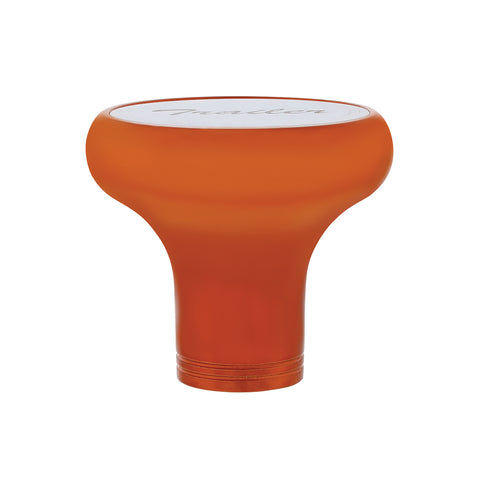 Deluxe Aluminum Screw-On Air Valve Knob With Stainless Trailer Plaque - Cadmium Orange