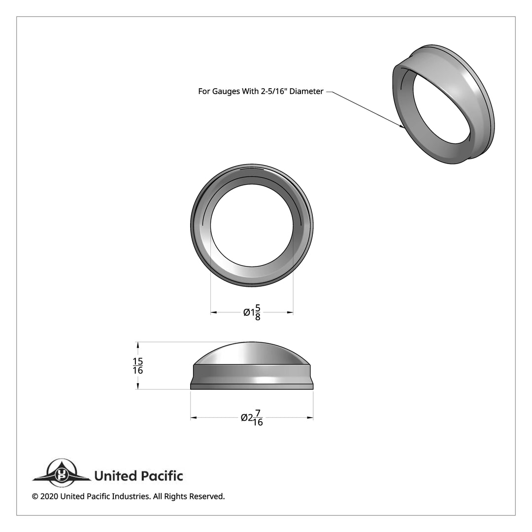 Small Gauge Bezel With Visor For Kenworth