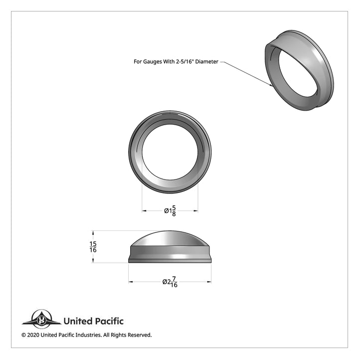 Small Gauge Bezel With Visor For Kenworth
