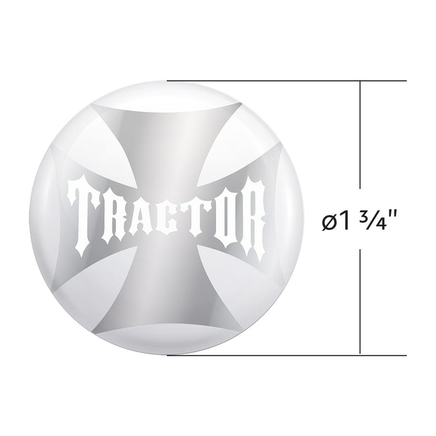 "Tractor" Maltese Cross Air Valve Knob Candy Color Sticker - Pearl White