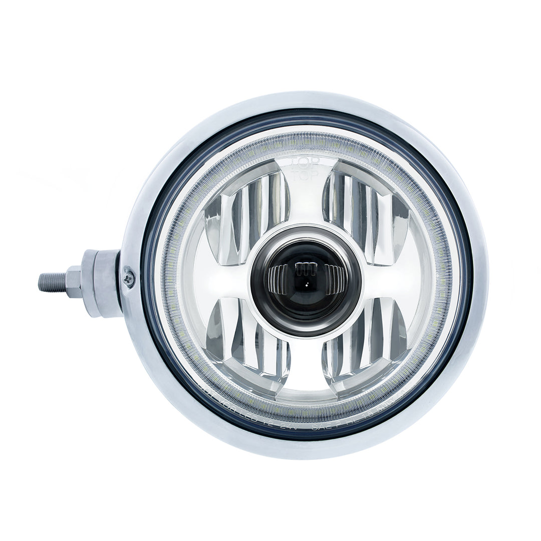 SS Guide 682-C Style Headlight Assembly W/LED Headlight &amp; Dual Color Position Light - L/H (Horizontal Mount)