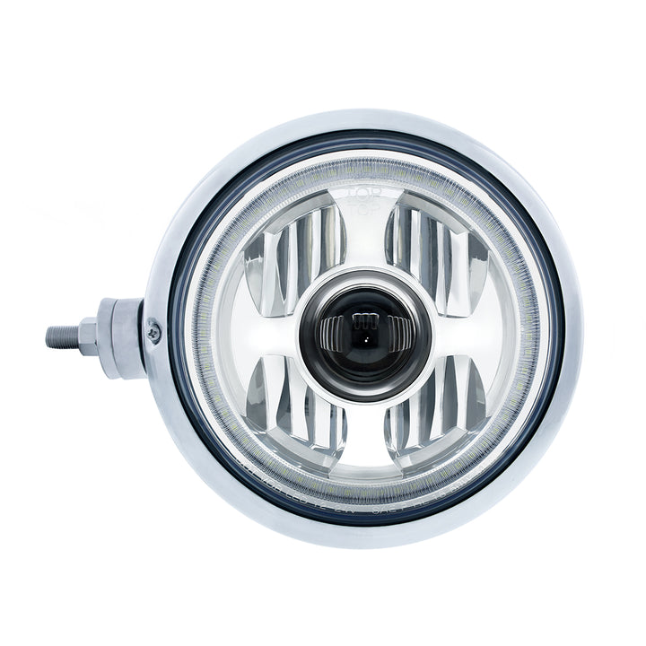 SS Guide 682-C Style Headlight Assembly W/LED Headlight &amp; Dual Color Position Light - L/H (Horizontal Mount)