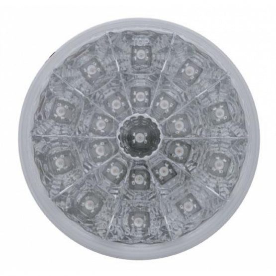 21 LED 4" Round Reflector Light (Stop, Turn &amp; Tail) - Red LED/Clear Lens