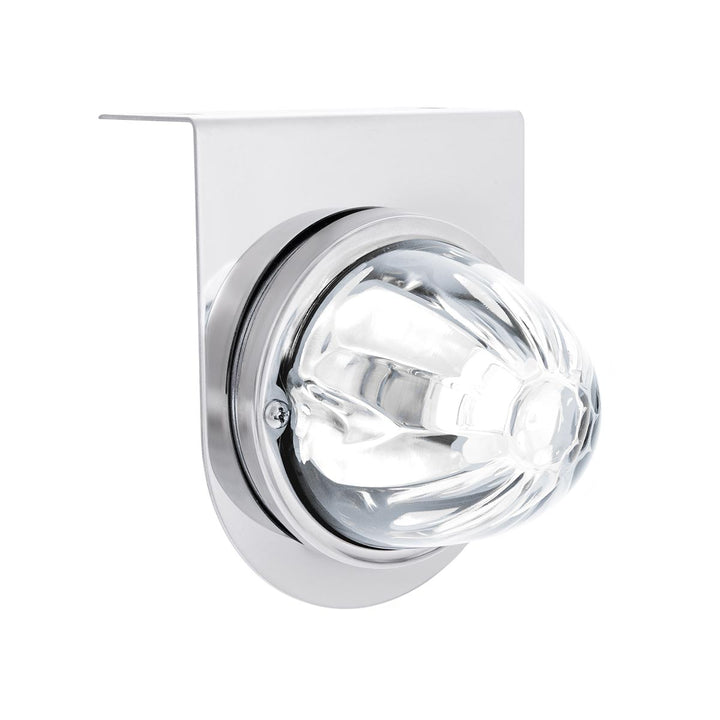 Star-Burst Glass Watermelon Light With Stainless Steel Light Bracket Kit-White LED/Clear Lens