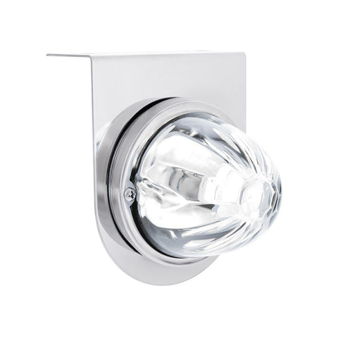 Star-Burst Glass Watermelon Light With Stainless Steel Light Bracket Kit-White LED/Clear Lens