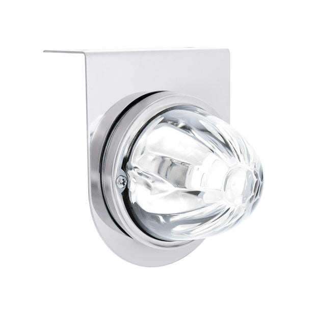 Star-Burst Glass Watermelon Light With Stainless Steel Light Bracket Kit-White LED/Clear Lens
