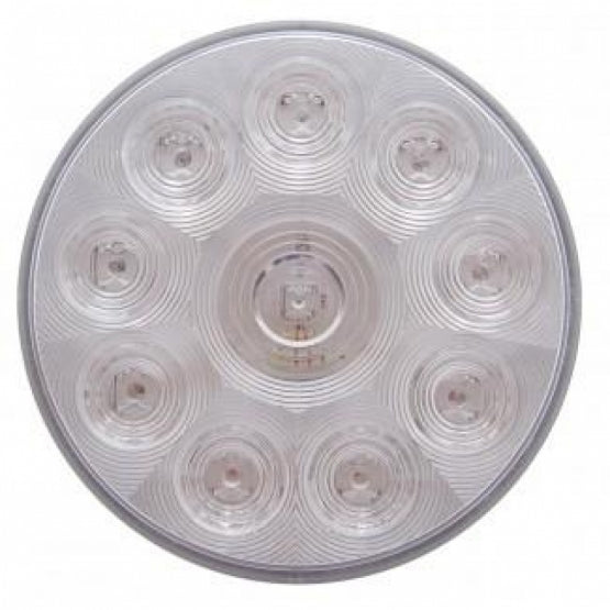 3-3/4" Bolt Pattern Chrome Spring Loaded Bar W/6X 4" 10 Red LED Lights - Clear Lens (Pair)