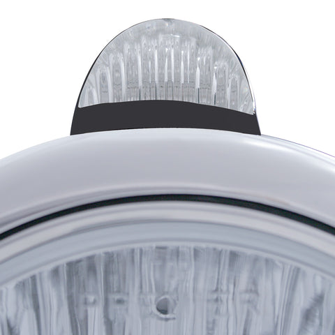 Black Guide 682-C Headlight H4 With White LED & Dual Mode LED Signal - Clear Lens