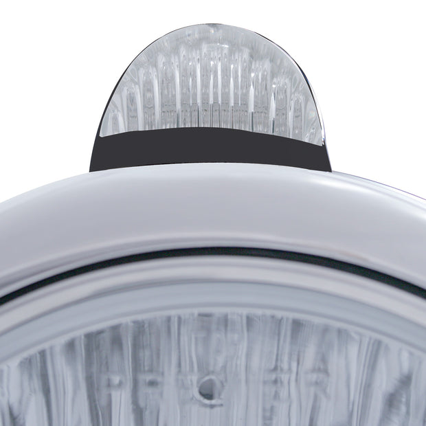 Black Guide 682-C Headlight H4 With White LED & Dual Mode LED Signal - Clear Lens