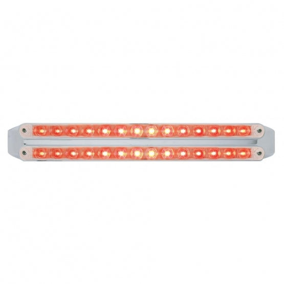 Dual 14 LED 12" Light Bars (Stop, Turn &amp; Tail) - Red LED/Clear Lens