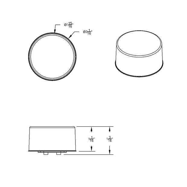 9 LED 2" Round Mirage Light (Clearance/Marker) - Amber LED/Clear Lens