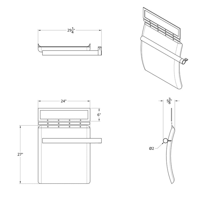 24" X 27" 430 Stainless Quarter Fender With Tube Bracket Set (Pair)