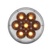 14 LED 4" Round Double Fury Light (Turn Signal) - Amber & White LED/Clear Lens