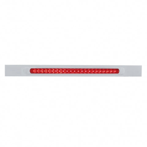Chrome Top Mud Flap Plate With 23 SMD LED Light Bar & Bezel - Red LED/Red Lens (Each)