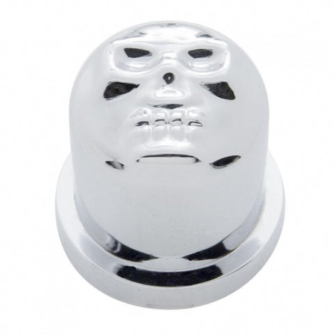 1-1/8" X 1-7/8" Chrome Plastic Skull Nut Cover, Push-On Style (10-Pack)