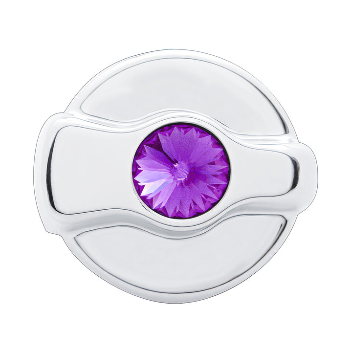 Chrome Plastic A/C Control Knob For 2005 &amp; Older Peterbilt- Purple Crystal