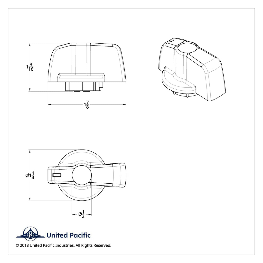 A/C Knob (Newer Model) With Clear Crystal For 2005-2010 Freightliner