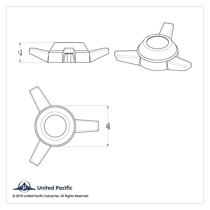 Chrome Plastic 3 Bar Straight Hubcap Spinner Only