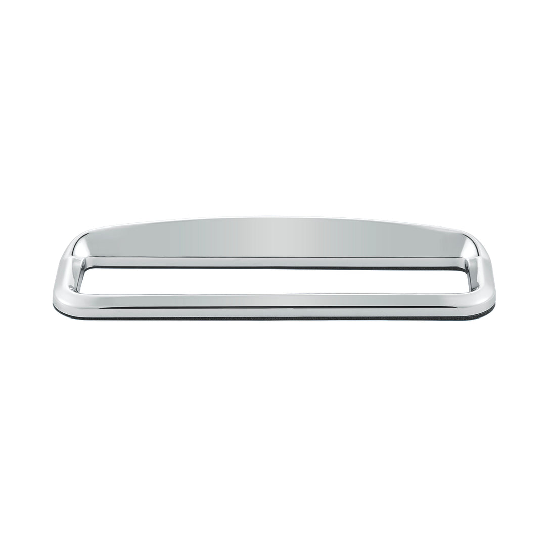 Chrome Bezel With Visor For 4-3/8" X 7/8" Kenworth Glove Box Emblem