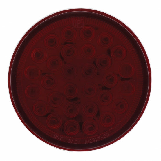 30 LED 4" Round Light (Stop, Turn &amp; Tail) - Red LED/Red Lens
