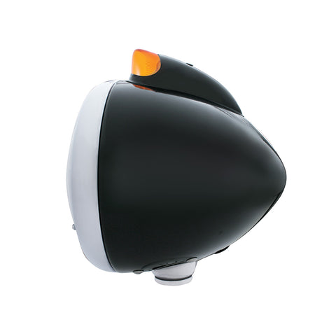 Black Guide 682-C Headlight No Bulb With Original Style LED Signal - Amber Lens