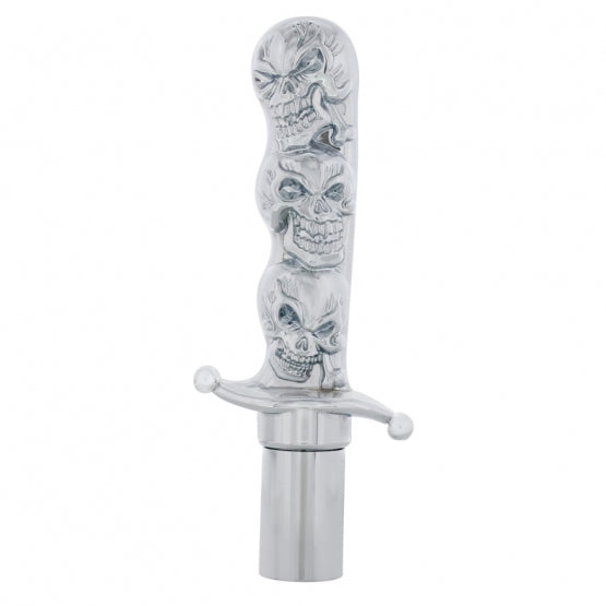 Chrome Aluminum Skull Dagger Air Valve Knob