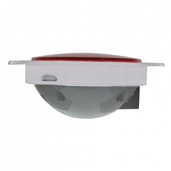 7 LED 4" Round SS Flange Light (Stop, Turn &amp; Tail) - Red LED/Red Lens