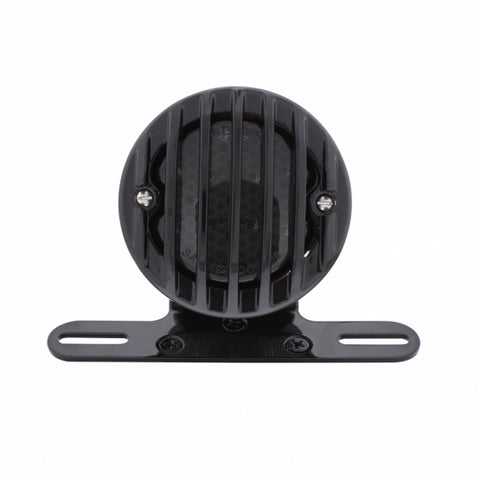 Motorcycle LED Rear Fender Tail Light With Black Grille Bezel - Smoke Lens