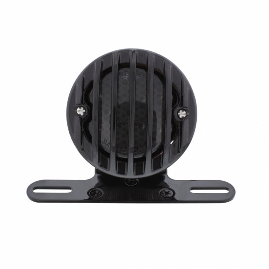 Motorcycle LED Rear Fender Tail Light With Black Grille Bezel - Smoke Lens