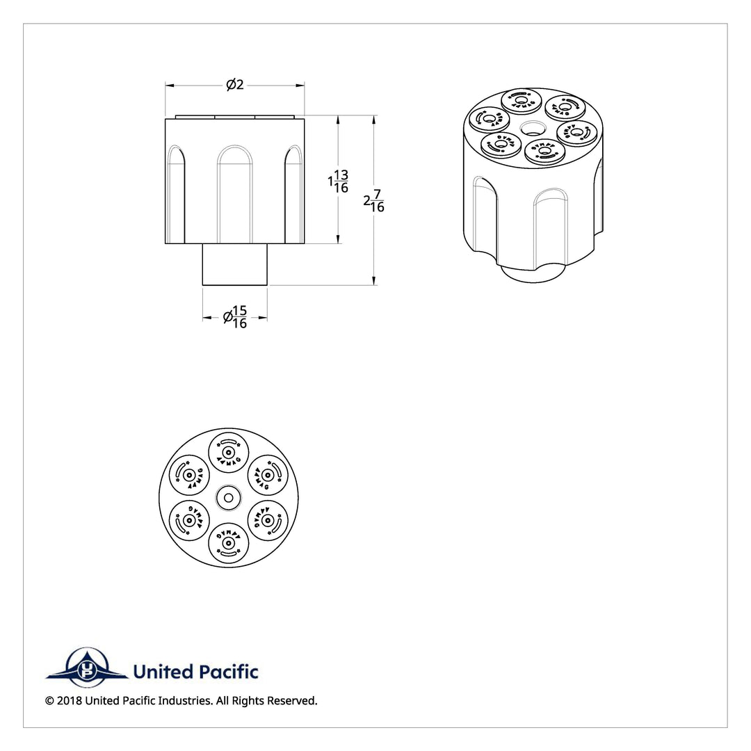 Chrome Aluminum Gun Barrel Air Valve Knob - Screw-On