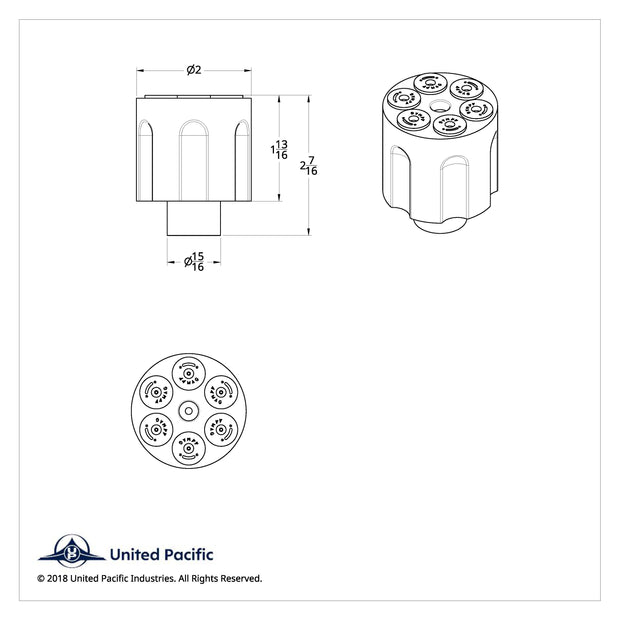 Chrome Aluminum Gun Barrel Air Valve Knob - Screw-On
