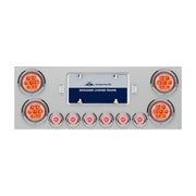 SS Rear Center Panel With 4X 7 LED 4" Reflector Lights & 6X 9 LED 2" Lights -Red LED/Clear Lens