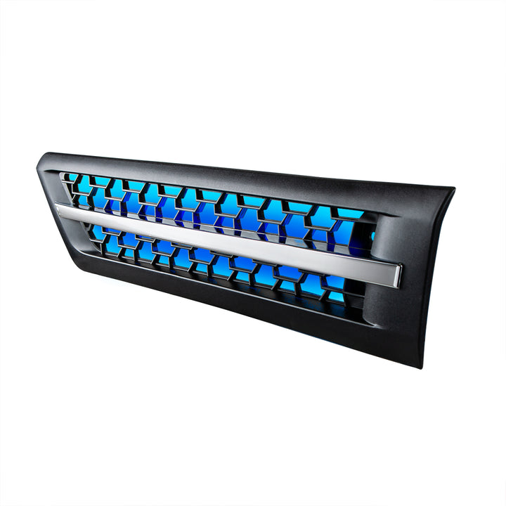 Hood Air Intake Grille With Blue LED For 2018-2024 Freightliner Cascadia 126 - Driver