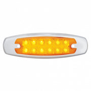 12 LED Reflector Rectangular Light With Bezel (Clearance/Marker) - Amber LED/Amber Lens