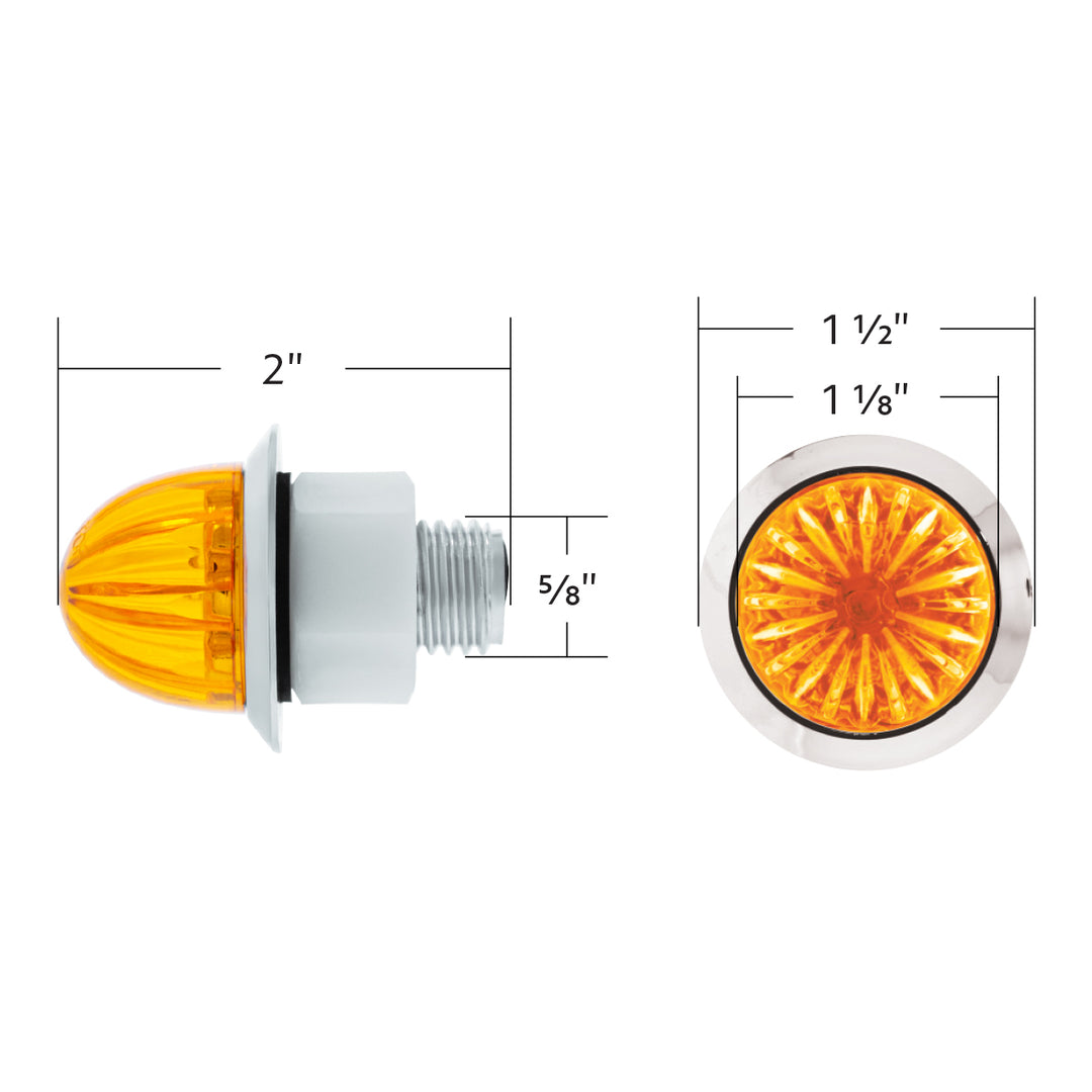 2 LED Dual Function 3/4" Mini Watermelon Light (Clearance/Marker) - Amber LED/Amber Lens