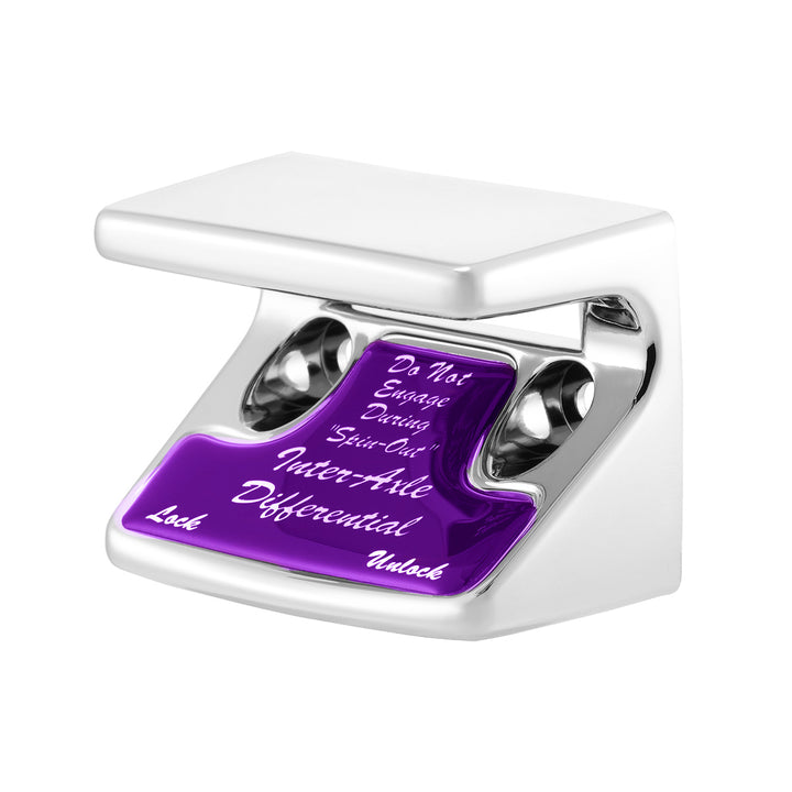 Chrome Plastic Axle/Differential Switch Guard With Glossy Sticker For 1990-2010 Freightliner Classic-Purple
