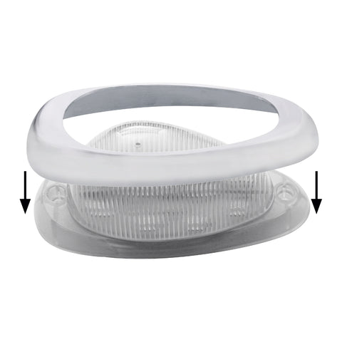 15 LED Sleeper Light With Bezel For Freightliner (Clearance/Marker) - Amber LED/Clear Lens (Pair)