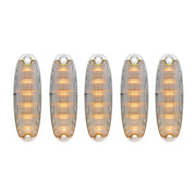 6 Amber LED Cab Lights For 2008-2017 Freightliner Cascadia - Clear Lens (5-Pack)
