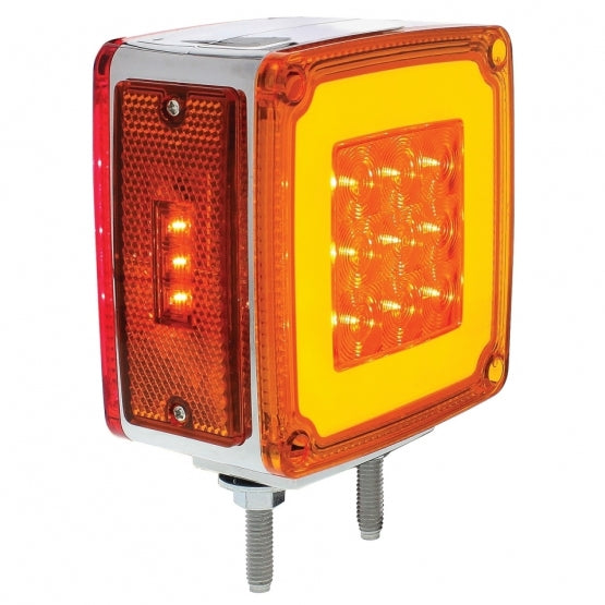 53 LED Double Stud Double Face GloLight With Side Marker (Turn Signal) Passenger - Amber &amp; Red LED/Amber &amp; Red Lens
