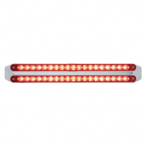 Dual 19 LED 12" Reflector Light Bars (Stop, Turn & Tail) - Red LED/Red Lens