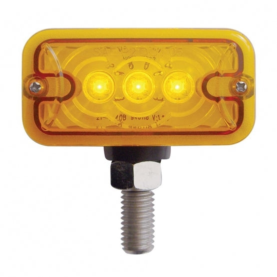 6 LED Double Face Light - T-Mount - Amber &amp; Red LED/Amber &amp; Red Lens